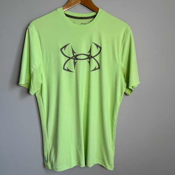 Under Armour ISO-CHILL Men's Active Short Sleeve Fish Hook‎ Logo T-Shirt Green M - Picture 1 of 12